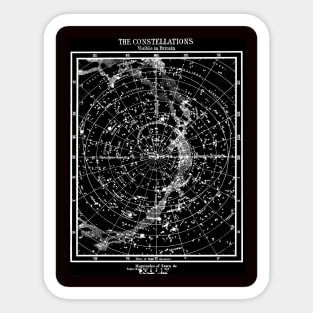 Star Constellations Vintage 1890 as Seen in Britain Print Sticker